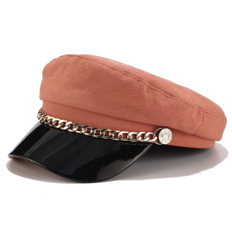 Wholesale Autumn Winter PU All-match Navy Cap